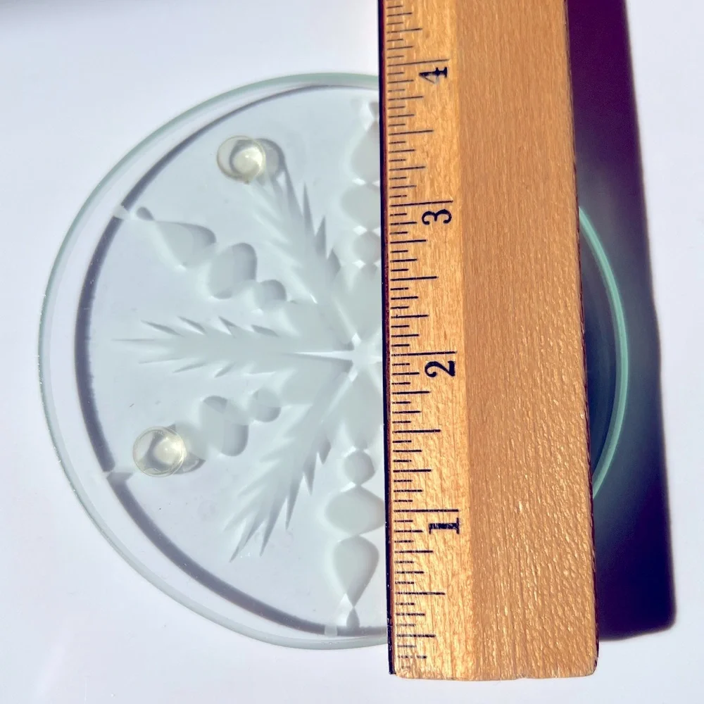 Four Different Clear Snowflake Holiday Coasters with Soft Silicone Feet by Epic.